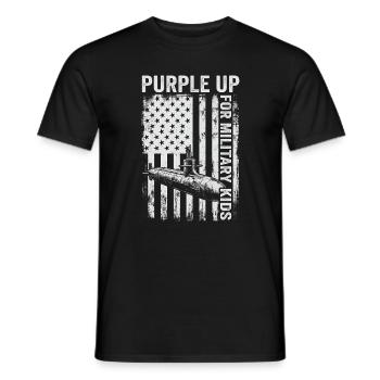 Violet pour les enfants militaires (sous-catégorie Enfant militaire) - T-shirt homme - noir - Devant - AI Model Male 178 light (178cm)