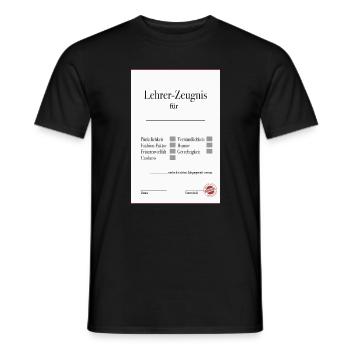 Lehrer Zeugnis Lustiges Abschiedsgeschenk - Männer T-Shirt - Schwarz - Vorne - AI Model Male 178 light (178cm)