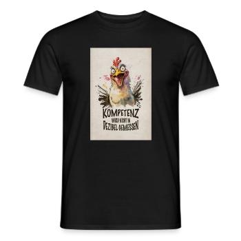 Kompetenz wird nicht in Dezibel gemessen - Männer T-Shirt - Schwarz - Vorne - AI Model Male 178 light (178cm)
