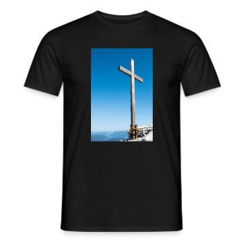 Gipfelkreuz in den deutschen Alpen - Männer T-Shirt - Schwarz - Vorne - AI Model Male 178 light (178cm)