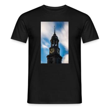 Hamburg: St. Michael's Church (Der Michel) - Men's T-Shirt - black - Front - AI Model Male 178 light (178cm)