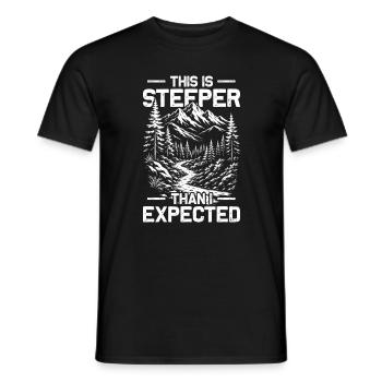 Steeper than i expected Wandern Berge Bergsteigen - Männer T-Shirt - Schwarz - Vorne - AI Model Male 178 light (178cm)