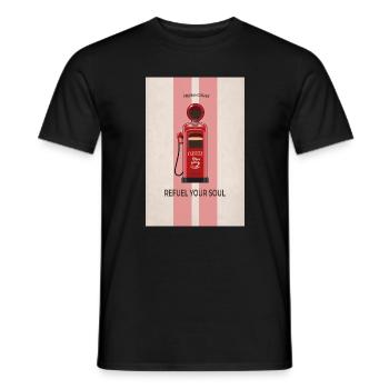 Refuel Your Soul - Premium Coffee Poster - Männer T-Shirt - Schwarz - Vorne - AI Model Male 178 light (178cm)