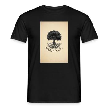 Roots Run Deep – Baum Poster Vintage - Männer T-Shirt - Schwarz - Vorne - AI Model Male 178 light (178cm)