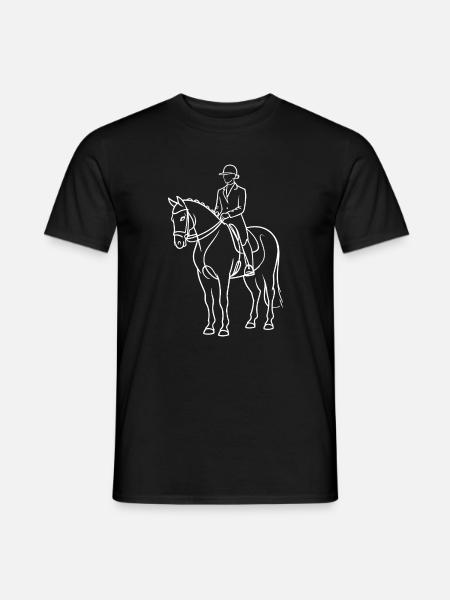 Eleganter Reiter Linienstil - Männer T-Shirt - Schwarz