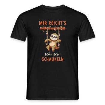 Mir reichts Ich geh schaukeln Faultier Lustig - Männer T-Shirt - Schwarz - Vorne - AI Model Male 178 light (178cm)