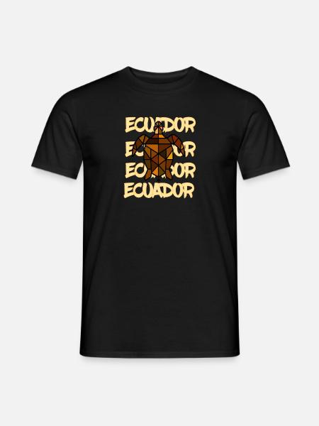Geometrische Schildkröte Ecuador - Männer T-Shirt - Schwarz