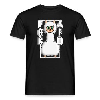ACK AFD ALPAKA Antifa GEGEN NAZIS Protest links - Männer T-Shirt - Schwarz - Vorne - AI Model Male 178 light (178cm)