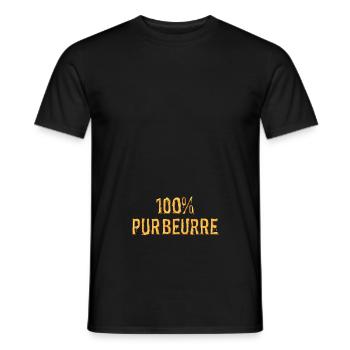 100% pur beurre - T-shirt homme - noir - Devant - AI Model Male 178 light (178cm)