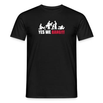 yes we bang - Men's T-Shirt - black - Front - AI Model Male 178 light (178cm)