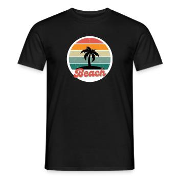 Design de plage vintage - T-shirt homme - noir - Devant - AI Model Male 178 light (178cm)