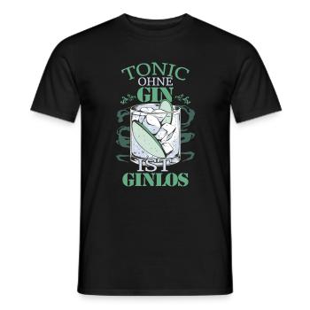 Tonic ohne Gin Ginlos - Männer T-Shirt - Schwarz - Vorne - AI Model Male 178 light (178cm)