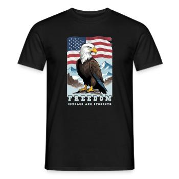 Pygargue à tête blanche - T-shirt homme - noir - Devant - AI Model Male 178 light (178cm)