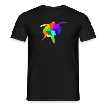 Wasserschildkröte Regenbogen Tiere Polygon - Männer T-Shirt - Schwarz - Vorne - AI Model Male 178 light (178cm)