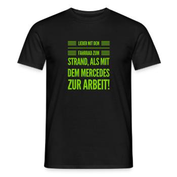 lieber mit dem Fahrrad als mit dem - Männer T-Shirt - Schwarz - Vorne - AI Model Male 178 light (178cm)