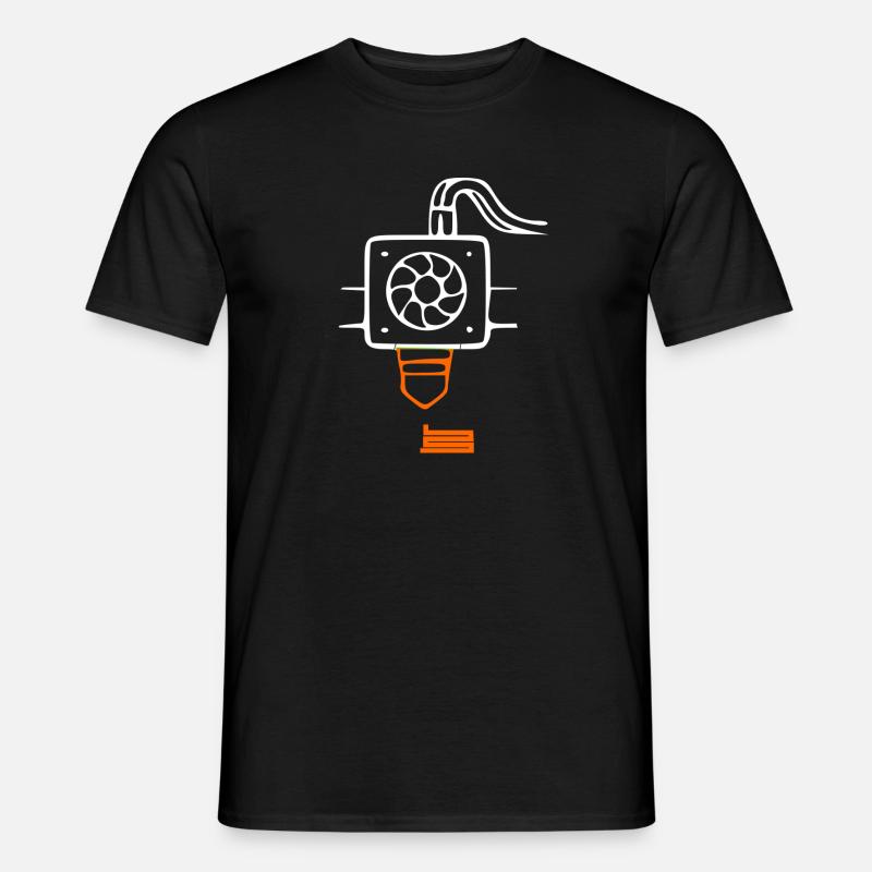 3d Drucker Tshirt lustig eat print sleep repeat - Männer T-Shirt - Schwarz