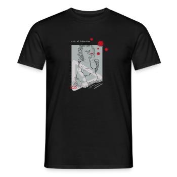 Risque de contagion - T-shirt homme - noir - Devant - AI Model Male 178 light (178cm)