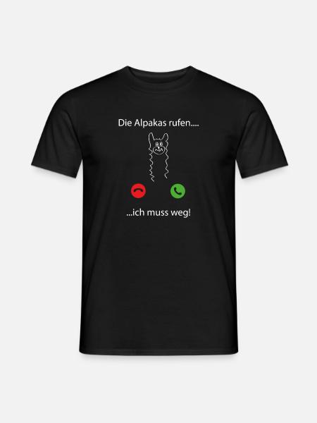 die alpakas rufen ... ich muss weg - Männer T-Shirt - Schwarz