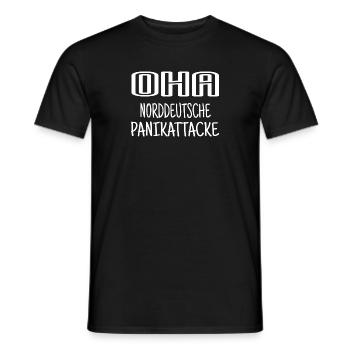 Oha Norddeutsche Panikattacke Spruch Humor Lustig - Männer T-Shirt - Schwarz - Vorne - AI Model Male 178 light (178cm)