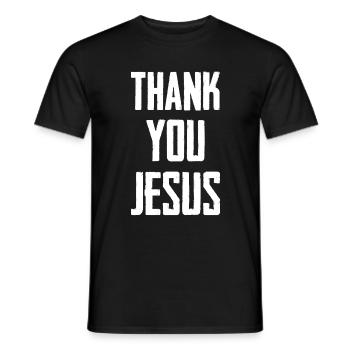 Thank You Jesus - Men's T-Shirt - black - Front - AI Model Male 178 light (178cm)