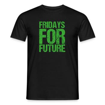 Fridays For Future - Men's T-Shirt - black - Front - AI Model Male 178 light (178cm)