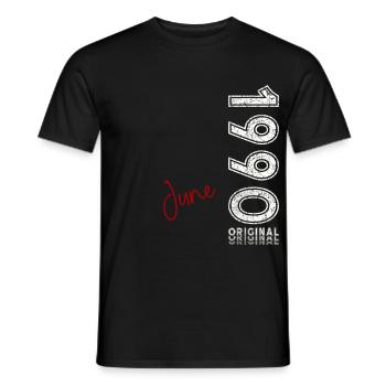 35ème anniversaire cadeau mari Original juin 1990 - T-shirt homme - noir - Devant - AI Model Male 178 light (178cm)