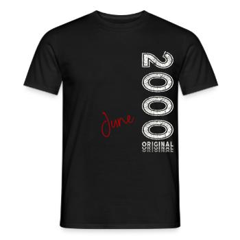 25ème anniversaire cadeau mari Original juin 2000 - T-shirt homme - noir - Devant - AI Model Male 178 light (178cm)