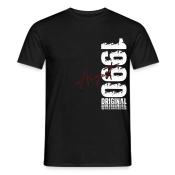 35ème anniversaire cadeau mari Original août 1990 - T-shirt homme - noir - Devant - AI Model Male 178 light (178cm)