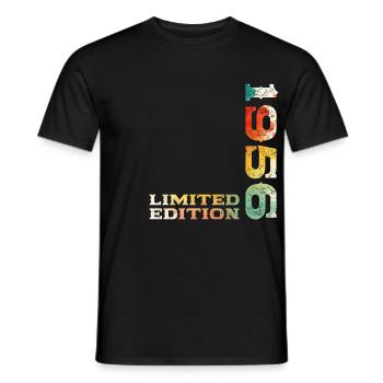 69ème Anniversaire Original Vintage 1956 - T-shirt homme - noir - Devant - AI Model Male 178 light (178cm)