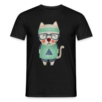 Monsieur Cat - Men's T-Shirt - black - Front - AI Model Male 178 light (178cm)