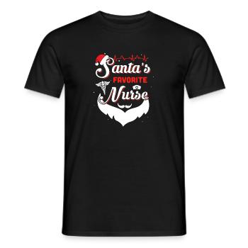 Weihnachtsmann-Krankenschwester-Weihnachtshemd - Männer T-Shirt - Schwarz - Vorne - AI Model Male 178 light (178cm)