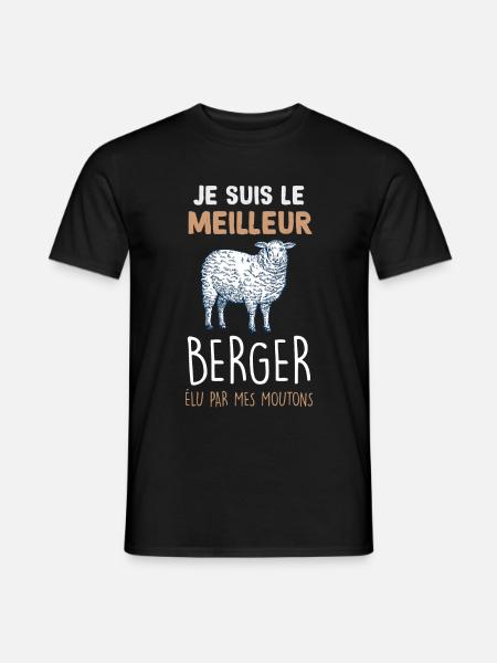 Le meilleur berger de moutons cadeau métier - T-shirt homme - noir