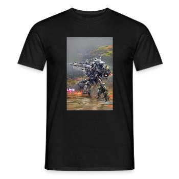 Guerrier Mech - T-shirt homme - noir - Devant - AI Model Male 178 light (178cm)