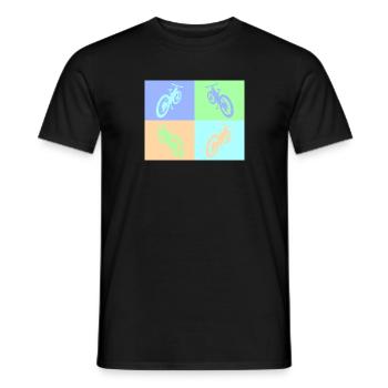 MTB Pop Art pastel - Men's T-Shirt - black - Front - AI Model Male 178 light (178cm)