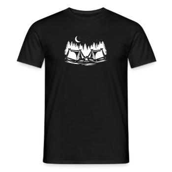 Campingzelt Lagerfeuer Camping - Männer T-Shirt - Schwarz - Vorne - AI Model Male 178 light (178cm)
