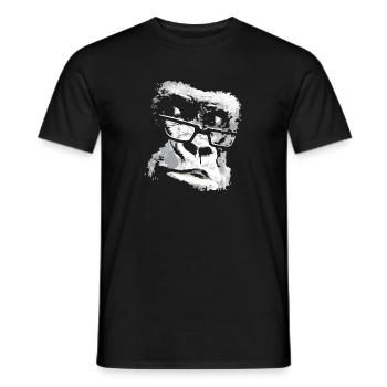 Singe Chimpanzé Gorille Lunettes de Soleil Ape - T-shirt homme - noir - Devant - AI Model Male 178 light (178cm)