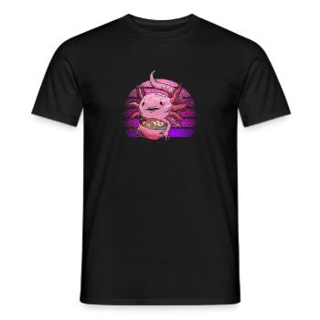 Mexikanischer Salamander Kawaii Ramen Axolotl - Männer T-Shirt - Schwarz - Vorne - AI Model Male 178 light (178cm)