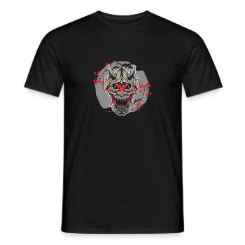 Kanji Japon Oni Démon Masque Ninja Samouraï - T-shirt homme - noir - Devant - AI Model Male 178 light (178cm)