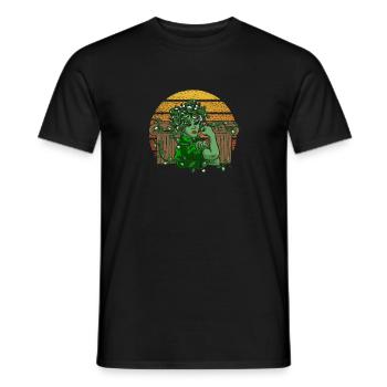 Ancient God Greek Medussa Mythology - Men's T-Shirt - black - Front - AI Model Male 178 light (178cm)