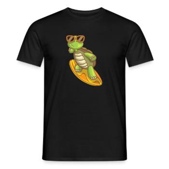 Sea Turtle Ocean Beach Surfing Turtle - Men's T-Shirt - black - Front - AI Model Male 178 light (178cm)