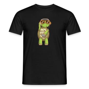 Tortue de mer Tortue d’écoute de plage d’océan - T-shirt homme - noir - Devant - AI Model Male 178 light (178cm)