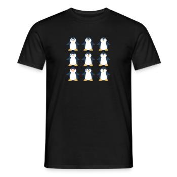 Neun Pinguine Arktischer Seevogel Pinguin - Männer T-Shirt - Schwarz - Vorne - AI Model Male 178 light (178cm)