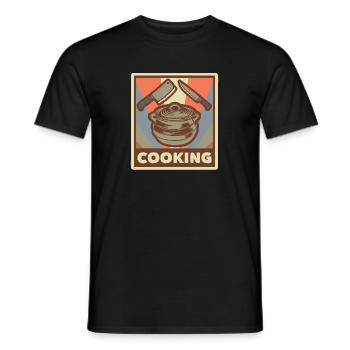 Cooking Kitchen Cuisine Dish Food Chef - Men's T-Shirt - black - Front - AI Model Male 178 light (178cm)