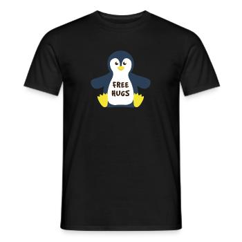 Kostenlose Umarmungen Winter Arktis Seevogel Pinguin - Männer T-Shirt - Schwarz - Vorne - AI Model Male 178 light (178cm)