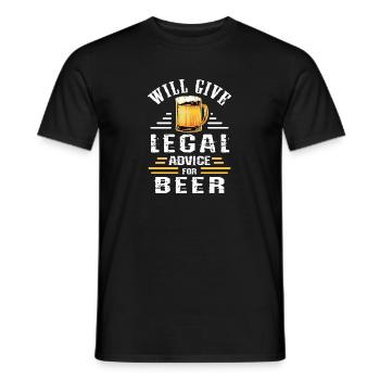 Law Attorney Give Legal Advice For Beer Lawyer - Men's T-Shirt - black - Front - AI Model Male 178 light (178cm)