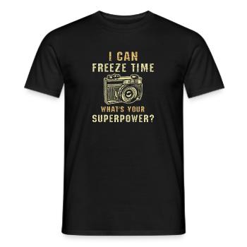 Ich kann die Zeit einfrieren Bildfotografie - Männer T-Shirt - Schwarz - Vorne - AI Model Male 178 light (178cm)