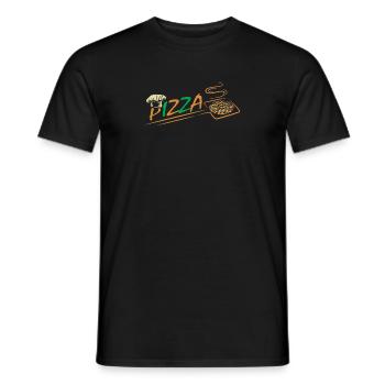Pizzeria Dough Crust Mozarella Pizza - Men's T-Shirt - black - Front - AI Model Male 178 light (178cm)