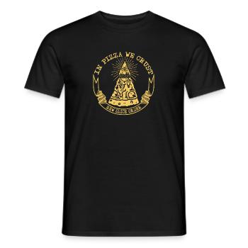 Pizzeria In Pizza We Crust New Slice Order Italy - Men's T-Shirt - black - Front - AI Model Male 178 light (178cm)