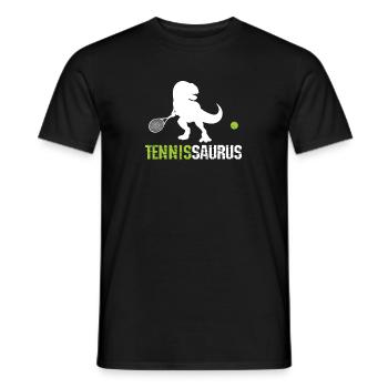 Sport Racket Tennissaurus Racquet Tennis - Men's T-Shirt - black - Front - AI Model Male 178 light (178cm)