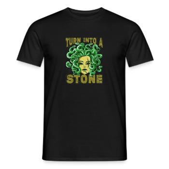 Se en déesse de pierre Mythologie grecque - T-shirt homme - noir - Devant - AI Model Male 178 light (178cm)